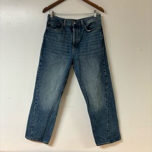 Mango MNG Women’s Relaxed Wide Leg Blue Jeans Size Medium